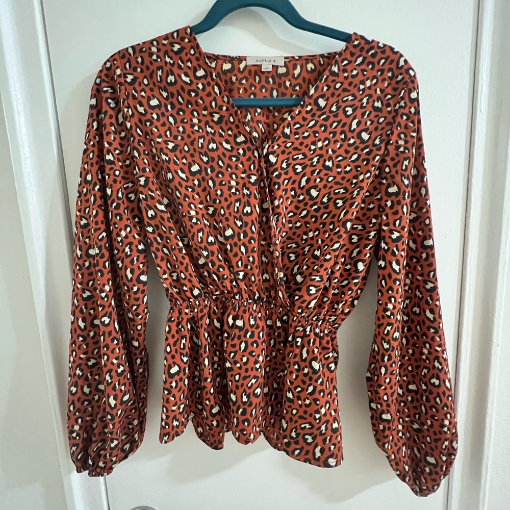 Cheetah print blouse